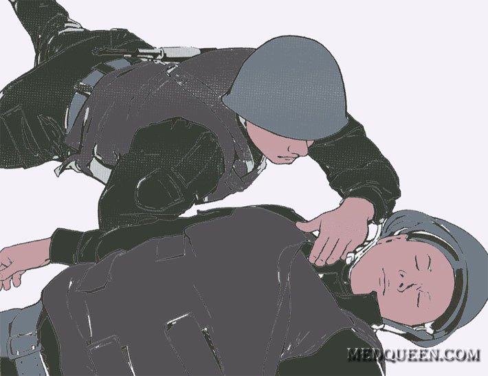 Остановка внешнего кровотечения из раны шеи Остановка внешнего кровотечения из раны шеи