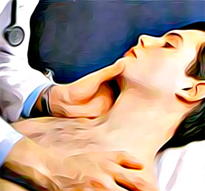 Осмотр шейных вен Осмотр шейных вен