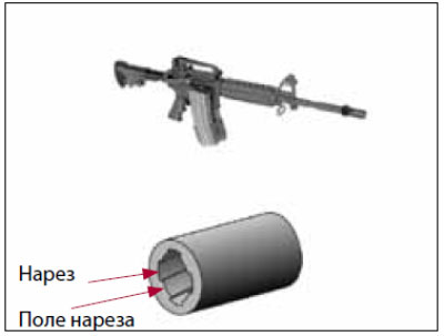 Поперечное сечение ствола нарезного оружия Поперечное сечение ствола нарезного оружия