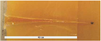 Поведение осколка в блоке мыла Поведение осколка в блоке мыла